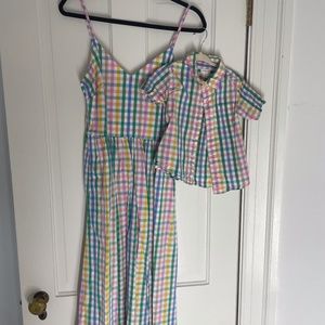 J. Crew Mommy and me matching Gingham Plaid (set of 2) size 8 and 2T